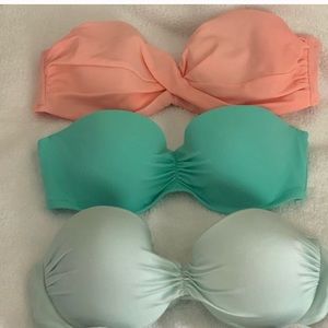 Orange Bandeau Bikini Top